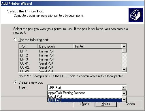 Configuring LPD/LPR Printers in Windows 2000/XP for the PortServer (II, TS) and Digi One Device Serv Digi International