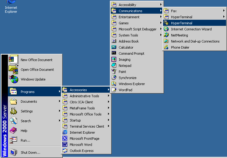 xp hyperterminal for windows 7